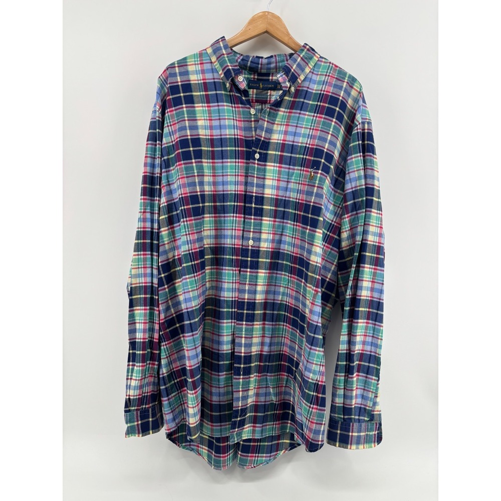 Polo Ralph Lauren Mens 2XLT Multicolor Plaid Long Sleeve Button Down Shirt NWT